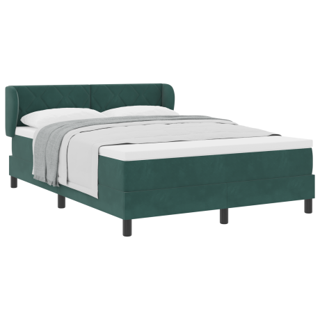 vidaXL Boxspringbed met matras fluweel donkergroen 140x200 cm afbeelding3 - 1