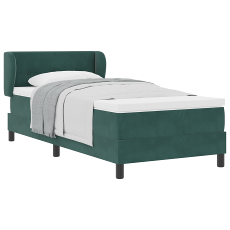 vidaXL Boxspringbed met matras fluweel donkergroen 90x190 cm afbeelding3 - 1