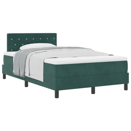vidaXL Boxspringbed met matras fluweel donkergroen Small Double afbeelding3 - 1