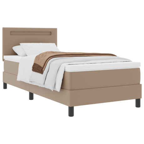 vidaXL Boxspringbed met matras kunstleer cappuccino 100x200 cm afbeelding3 - 1