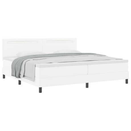 vidaXL Boxspringbed met matras met LED Wit 200 x 200 cm Kunstleer afbeelding3 - 1