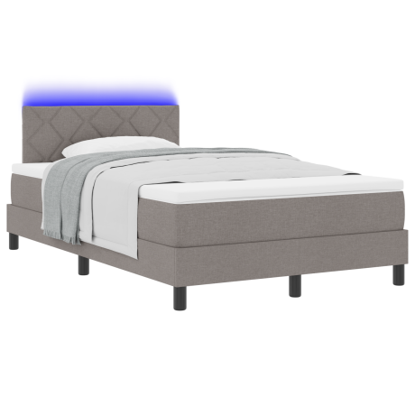 vidaXL Boxspring bed met matras met LED Taupe 120 x 200 cm Stof afbeelding3 - 1