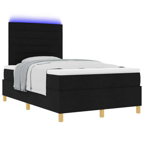 vidaXL Boxspringbed met matras & LED Zwart 120x190 cm Stof afbeelding3 - 1