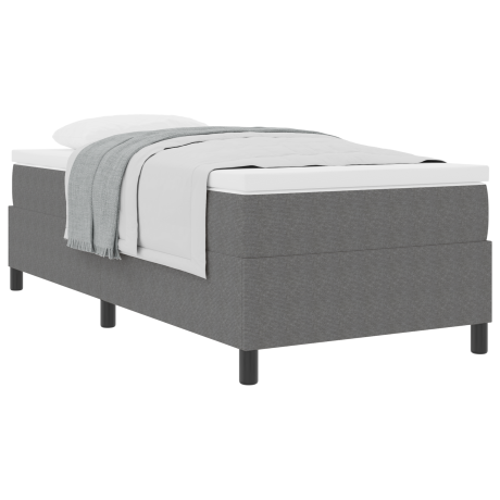 vidaXL Boxspringbed Lichtgrijs en wit. 90 x 190 cm Katoen Stof afbeelding3 - 1