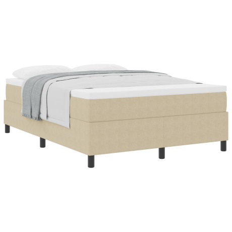 vidaXL Boxspringbed met Matras Lichtgroen Grijs 160x200 cm Katoen afbeelding3 - 1