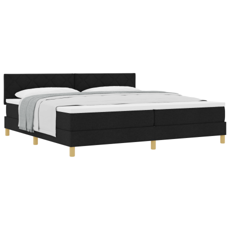 vidaXL Boxspringbed met matras met matras Zwart 200 x 200 cm Stof afbeelding3 - 1