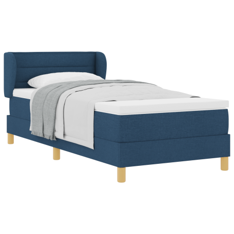 vidaXL Boxspringbed met matras met hoofdeinde Blauw 100 x 200 cm Stof afbeelding3 - 1