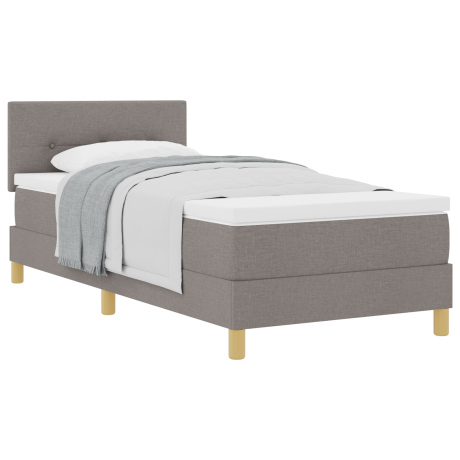 vidaXL Boxspringbed met matras stof taupe 100x200 cm afbeelding3 - 1