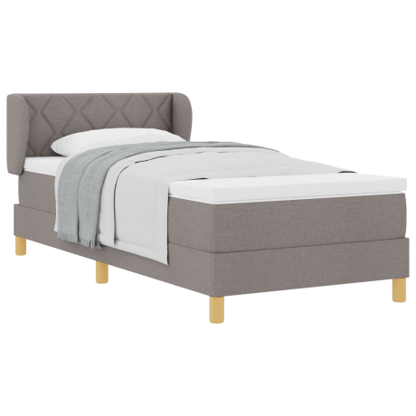 vidaXL Boxspringbed met matras stof taupe 90x200 cm afbeelding3 - 1