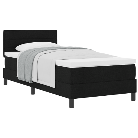 vidaXL Boxspringbed met hoofdeinde Zwart 100 x 200 cm Stof afbeelding3 - 1