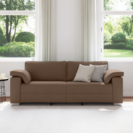 vidaXL Bruine 3-zitsbank 178 cm Stof afbeelding3 - 1