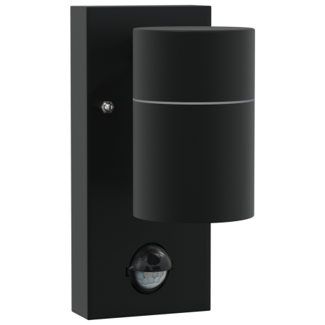 vidaXL Buiten Wandlampen met Sensor 2 stuks Zwart RVS IP44 afbeelding3 - 1