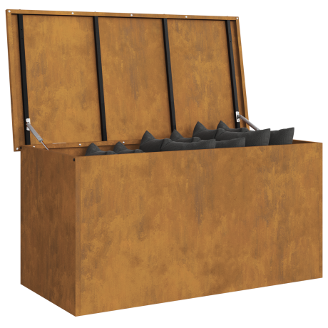 vidaXL Buitenopslagdoos Roestig 100 x 50,5 x 50 cm Staal afbeelding3 - 1