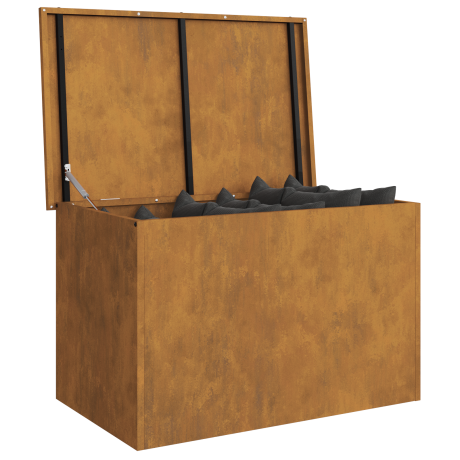 vidaXL Buitenopslagdoos Roestig 80 x 50,5 x 50 cm Staal afbeelding3 - 1