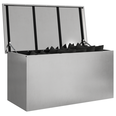 vidaXL Buitenopslagdoos Zilver 100 x 50,5 x 50 cm Staal afbeelding3 - 1