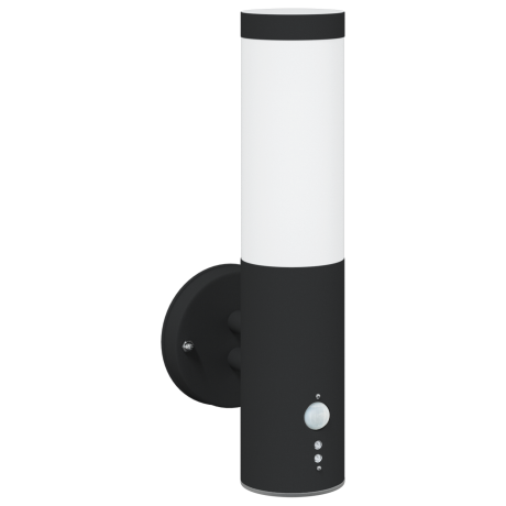 vidaXL Buitenwandlamp met Sensor 2 stuks Zwart RVS IP44 afbeelding3 - 1