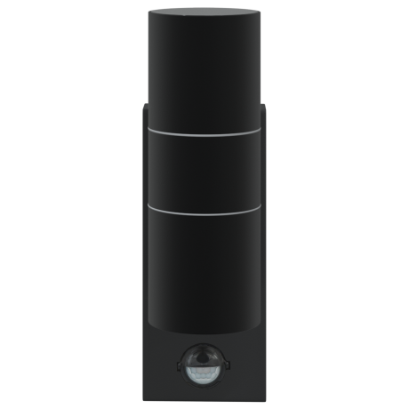 vidaXL Buitenwandlamp met Sensor Zwart RVS IP44 afbeelding3 - 1