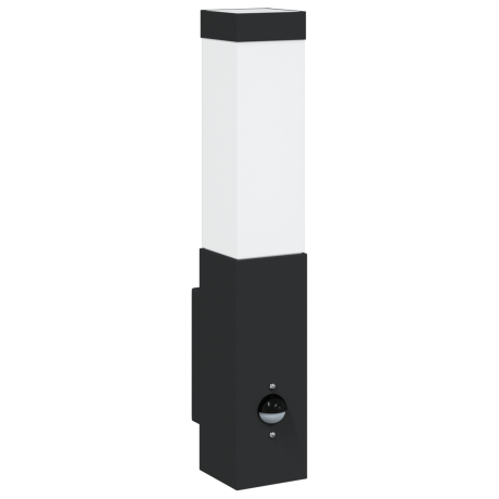 vidaXL Buitenwandlampen met Sensor 2 stuks Zwart RVS IP44 afbeelding3 - 1