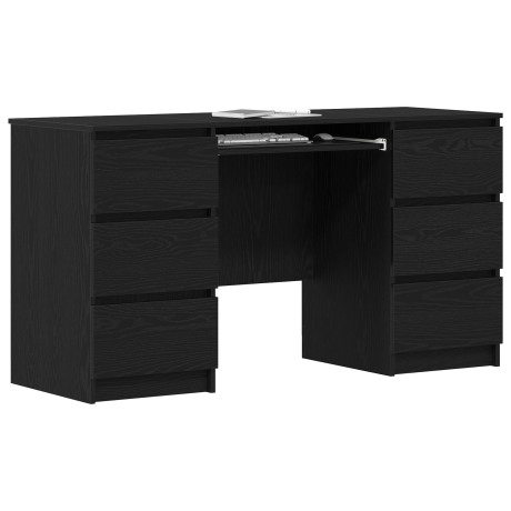 vidaXL Bureau 2 stuks Zwart Eiken 140x50x76 cm Engineered Wood afbeelding3 - 1