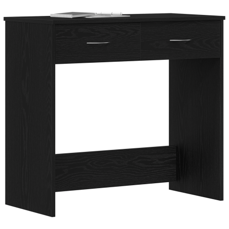 vidaXL Bureau Zwart Eiken 80x40x75 cm Geengineerd Hout afbeelding3 - 1