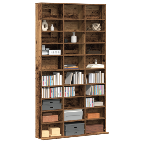 vidaXL CD Kast met plank Oud hout 101 x 23 x 177,5 cm Bewerkt hout afbeelding3 - 1
