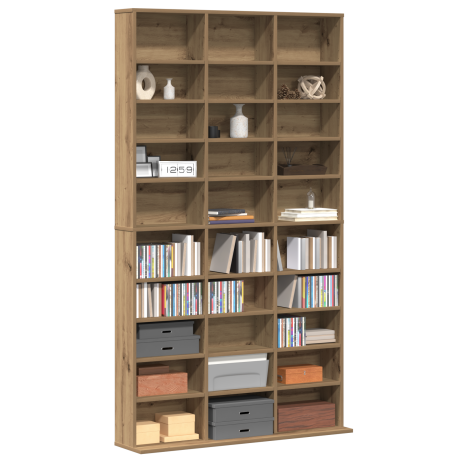 vidaXL CD Kast Artisan Eiken 101 x 23 x 177,5 cm Bewerkt hout afbeelding3 - 1