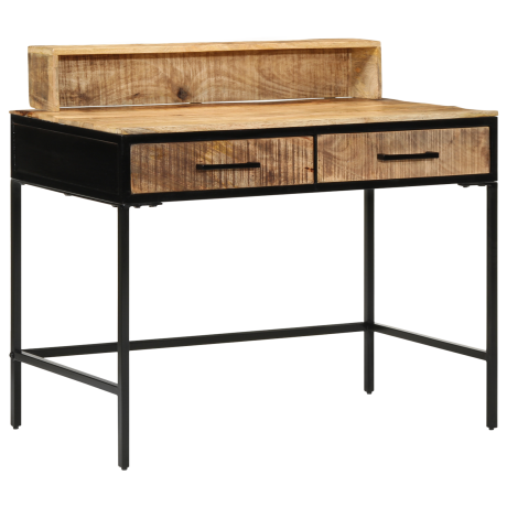 vidaXL Wandtafel Bruin 100 x 55 x 89.5 cm Massief Mangohout en Metaal afbeelding3 - 1