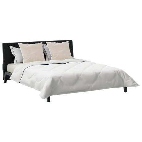 vidaXL Dekbed met Kussens 3 pcs Wit Microfiber en Dons Feather afbeelding3 - 1