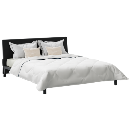 vidaXL Dekbed met Kussens 3 pcs Wit Microfiber en Dons Feather afbeelding3 - 1