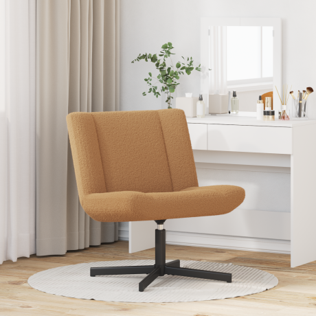 vidaXL Draai Relaxstoel Beige Krullend Wolachtige Stof afbeelding3 - 1