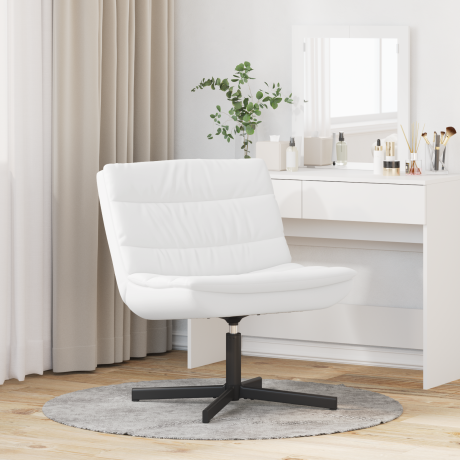 vidaXL Draai Relaxstoel Witte Stof afbeelding3 - 1