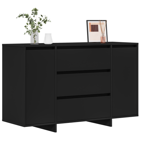 vidaXL Dressoir met lade Zwart 120 x 41 x 75 cm Bewerkt hout afbeelding3 - 1