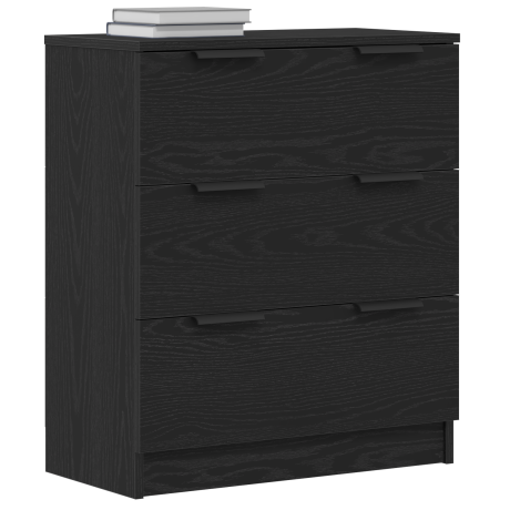 vidaXL Dressoir met lade Zwart Eiken 60 x 30 x 70 cm Bewerkt hout afbeelding3 - 1