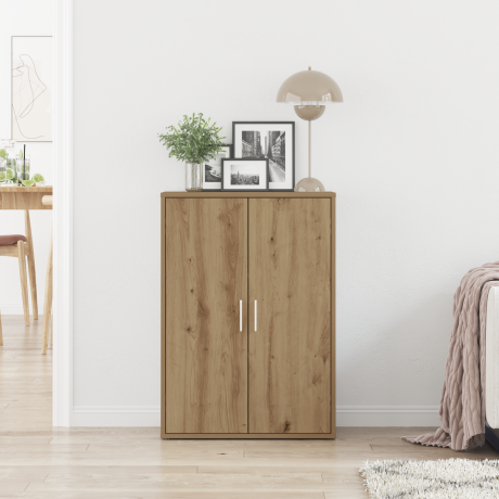 vidaXL Dressoir Artisan Eiken 60 x 31 x 84 cm Bewerkt hout afbeelding3 - 1