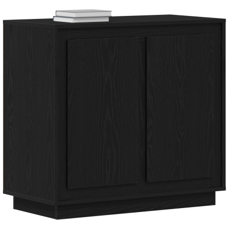 vidaXL Dressoir Zwart Eiken 80 x 40 x 75 cm Bewerkt hout afbeelding3 - 1