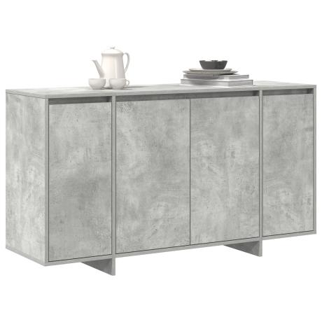 vidaXL Dressoir Beton Grijs 135x41x75 cm Geengineerd Hout afbeelding3 - 1