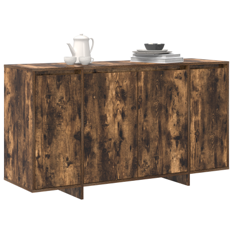 vidaXL Dressoir Gerookt eiken 135 x 41 x 75 cm Bewerkt hout afbeelding3 - 1