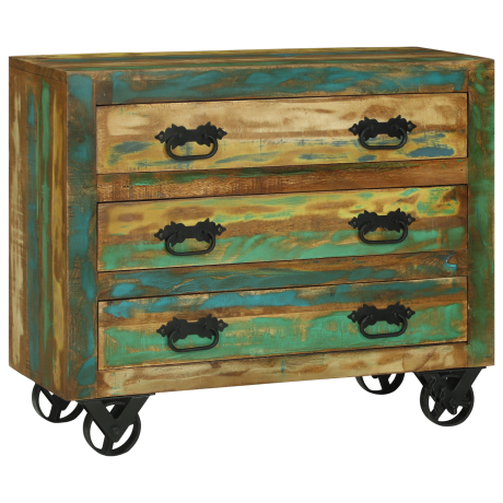 vidaXL Dressoir met 3 Lades 80x30x65 cm Massief Hout Gerecycled afbeelding3 - 1