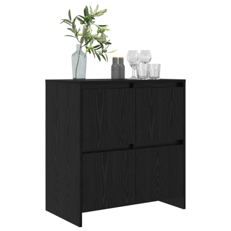 vidaXL Dressoir met de deur Zwart eiken 70 x 41 x 75 cm Bewerkt hout afbeelding3 - 1