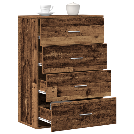 vidaXL Dressoir met lade Oudhout 60 x 31 x 84 cm Bewerkt hout afbeelding3 - 1