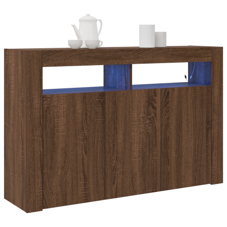 vidaXL Dressoir Bruin Eiken 116 x 30 x 75 cm Bewerkt hout afbeelding3 - 1