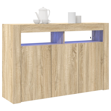 vidaXL Dressoir Sonoma Eiken 116 x 30 x 75 cm Bewerkt hout afbeelding3 - 1