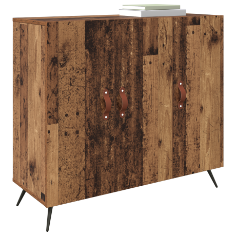 vidaXL Dressoir Oudhout 89,5 x 34 x 80 cm Bewerkt hout afbeelding3 - 1