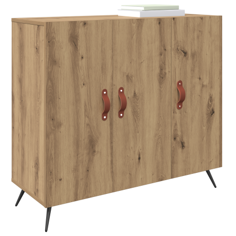 vidaXL Dressoir Artisan Eiken 89,5 x 34 x 80 cm Bewerkt hout afbeelding3 - 1