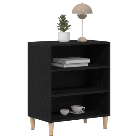 vidaXL Dressoir Zwart Eiken 57x35x70 cm Kunststof Hout afbeelding3 - 1