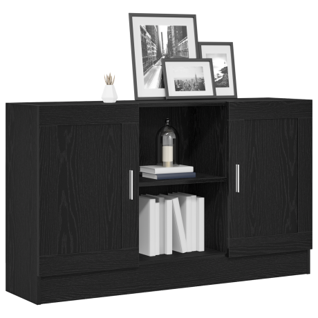 vidaXL Dressoir120x30,5x70 cm van bewerkt hout zwart eikenkleurig afbeelding3 - 1