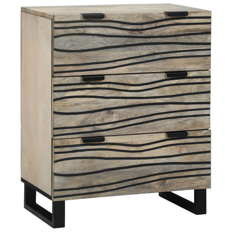 vidaXL Dressoir set 2 pcs Wit 60 x 33,5 x 75 cm Massief Mango Hout afbeelding3 - 1