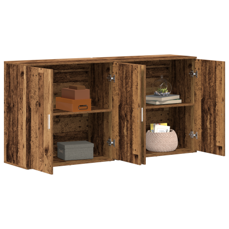 vidaXL Dressoir 2 pcs Oudhout 79 x 38 x 80 cm Bewerkt hout afbeelding3 - 1