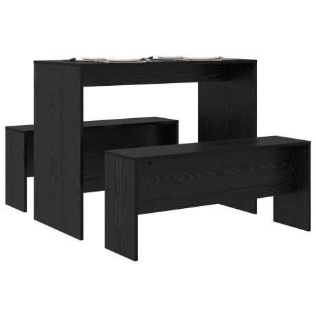 vidaXL Eetkamerset 2 pcs Zwart eiken 97 x 47 x 75 cm Bewerkt hout afbeelding3 - 1