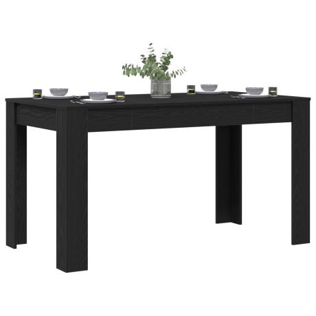 vidaXL Eettafel Zwart eiken 140 x 74,5 x 76 cm Bewerkt hout afbeelding3 - 1